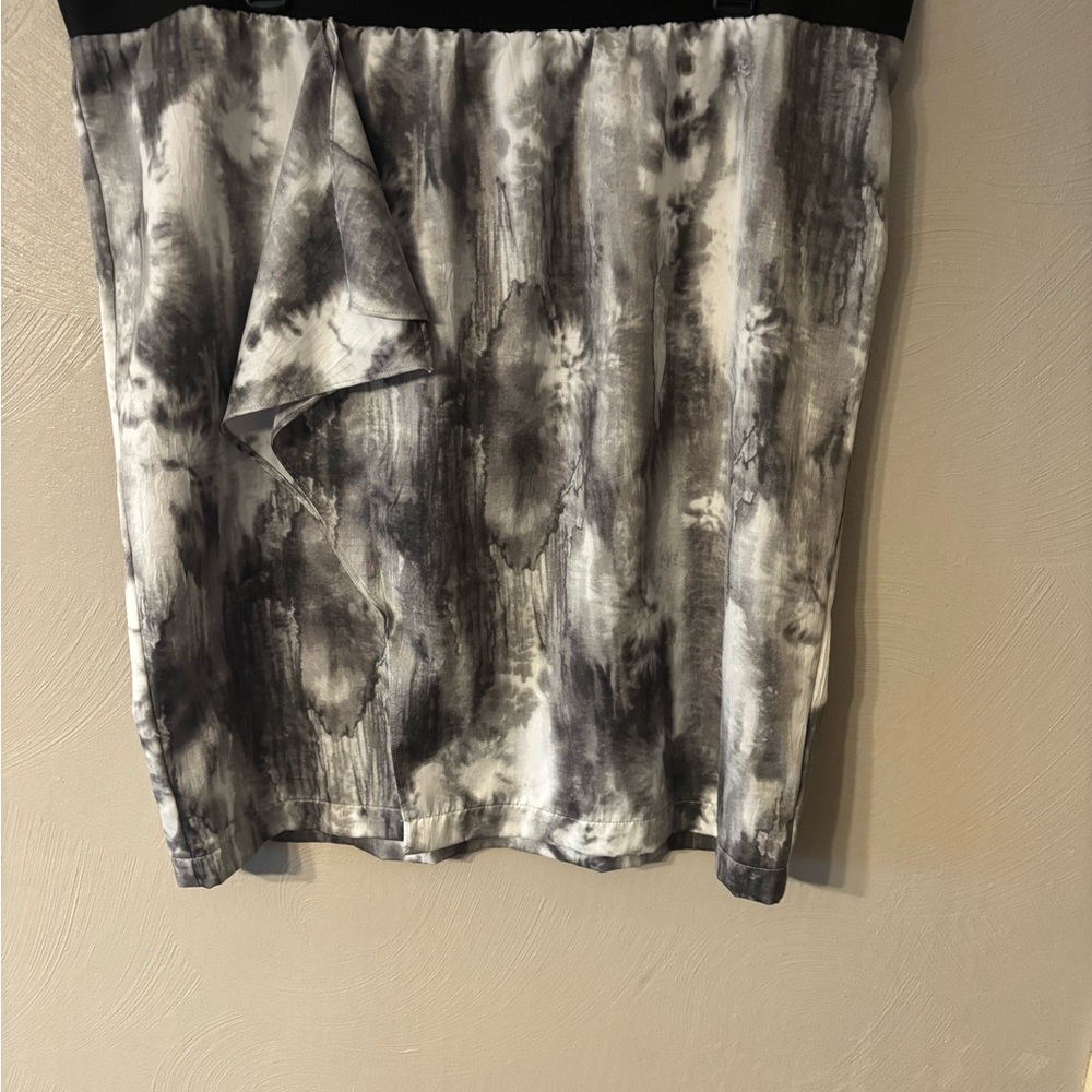 Simply Vera Vera Wang Black and Gray Watercolor Pencil Skirt